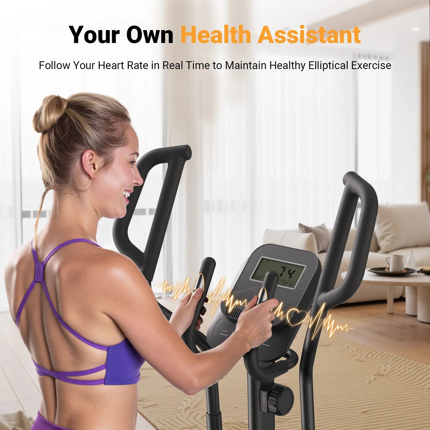 MERACH Elliptical Exercise Machine Magnetic Drive 8 Resistance Levels