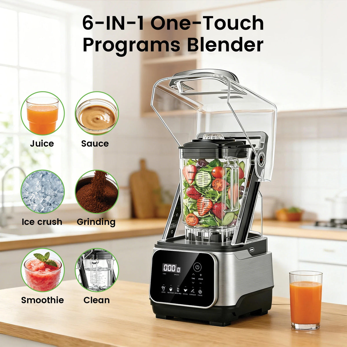 68oz 6-in-1 commercial blender with Quiet Shield 2200W by S And B Enterprise