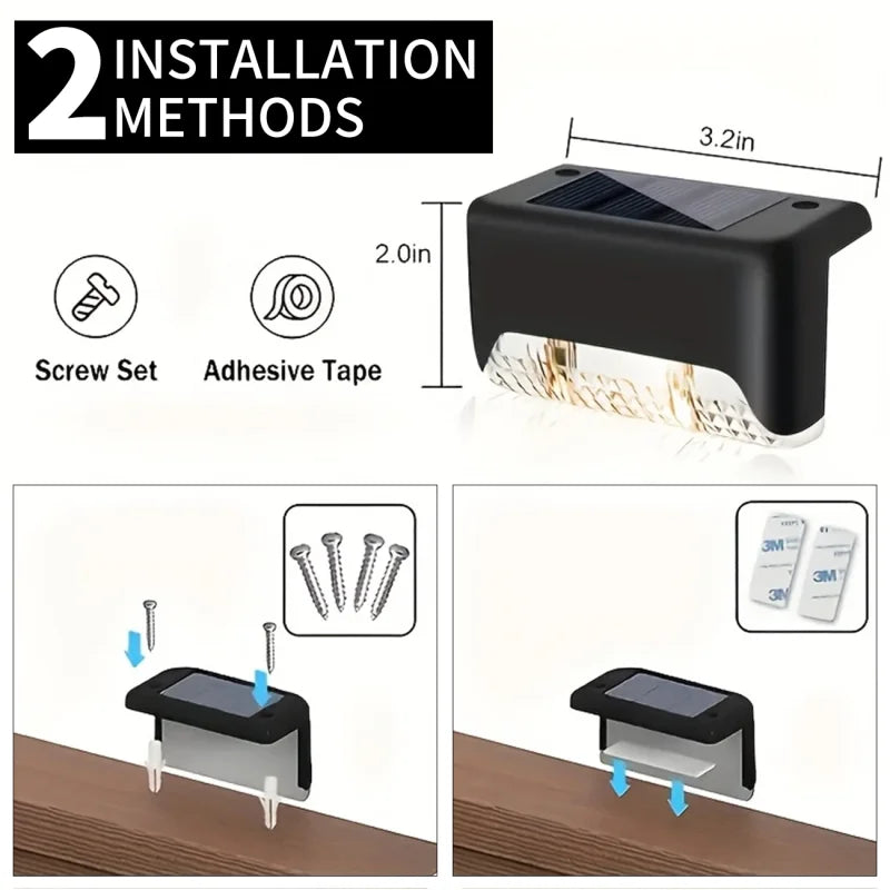 Solar Fence Lamp Outdoor Waterproof LED 7-Mode 4-Pack