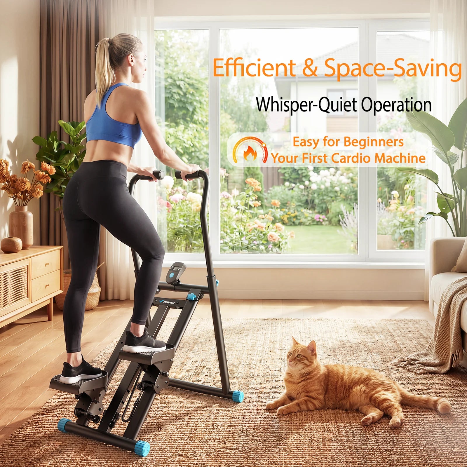 MERACH Stair Stepper Foldable Full Body Workout Silent Multi-functional Adjustable Fitness Climbing Machine for Home Use Exercise Running Sweating by S And B Enterprise