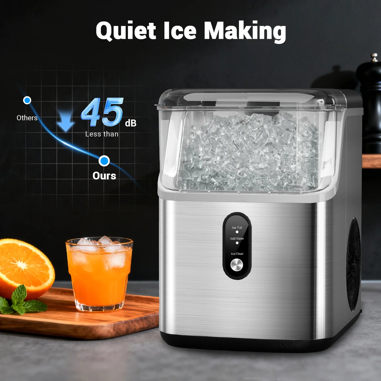 SHICUO Nugget Ice Maker Countertop Chewable Pellet Ice by S And B Enterprise