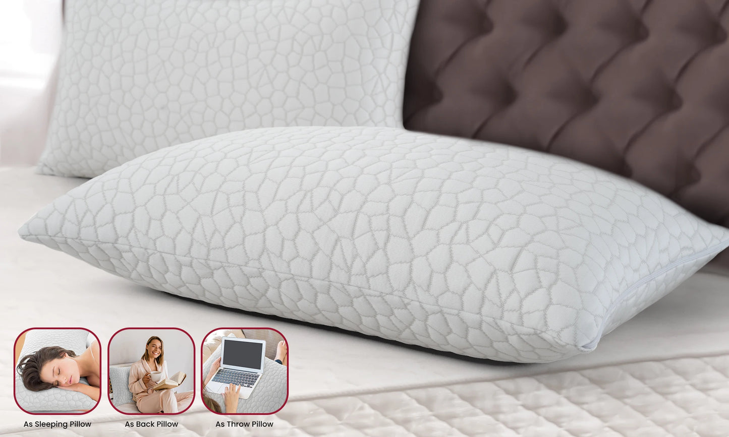 Lux Decor Shredded Memory Foam Pillows 2 Pack With Adjustable Loft