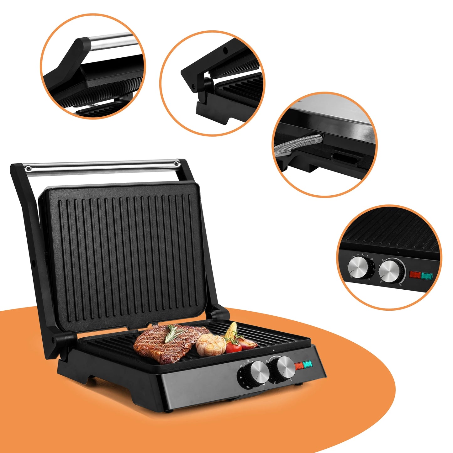 Suslas 1800W Electric Panini Grill And Sandwich Maker