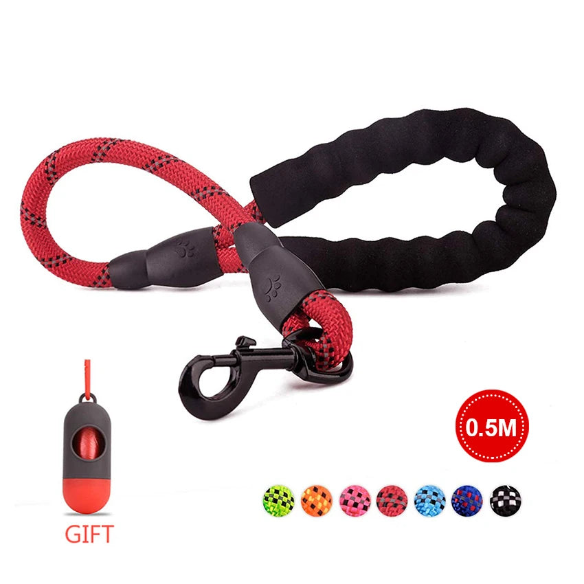 Pet Leash Reflective Strong Dog Leash 1.5M Long with Comfortable Padded Handle Heavy Duty Training Durable Nylon Rope Leashes by S And B Enterprise