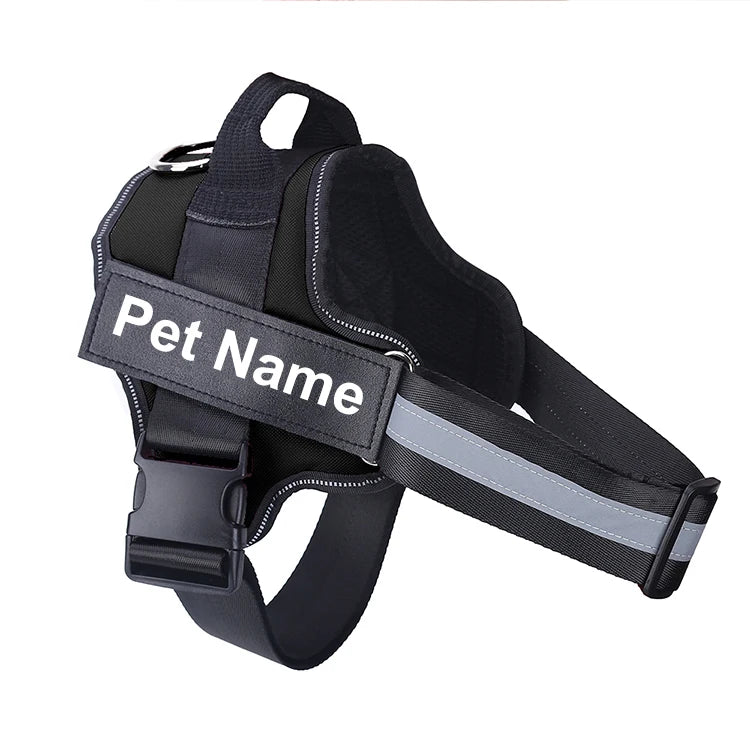 Dog Harness NO PULL Reflective Breathable Adjustable Pet Harness Vest with ID Custom Patch Outdoor Walking Dog Supplies by S And B Enterprise