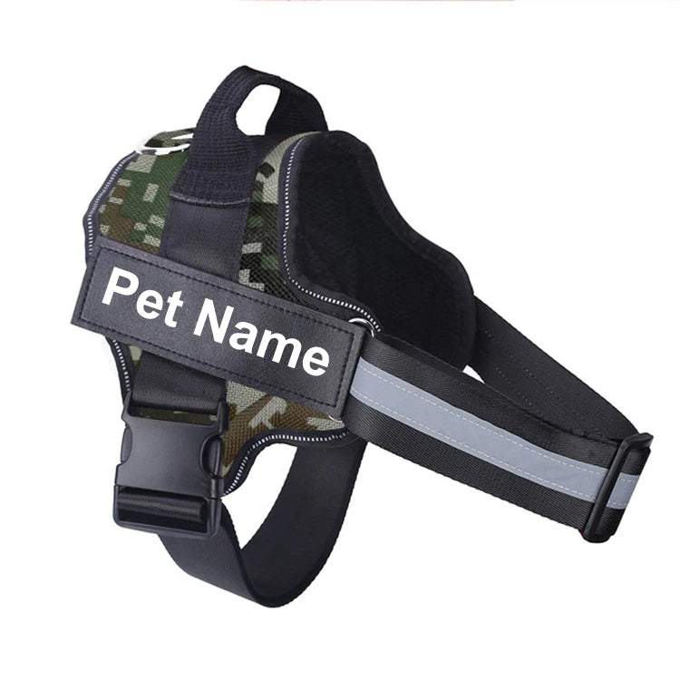 Dog Harness NO PULL Reflective Breathable Adjustable Pet Harness Vest with ID Custom Patch Outdoor Walking Dog Supplies by S And B Enterprise