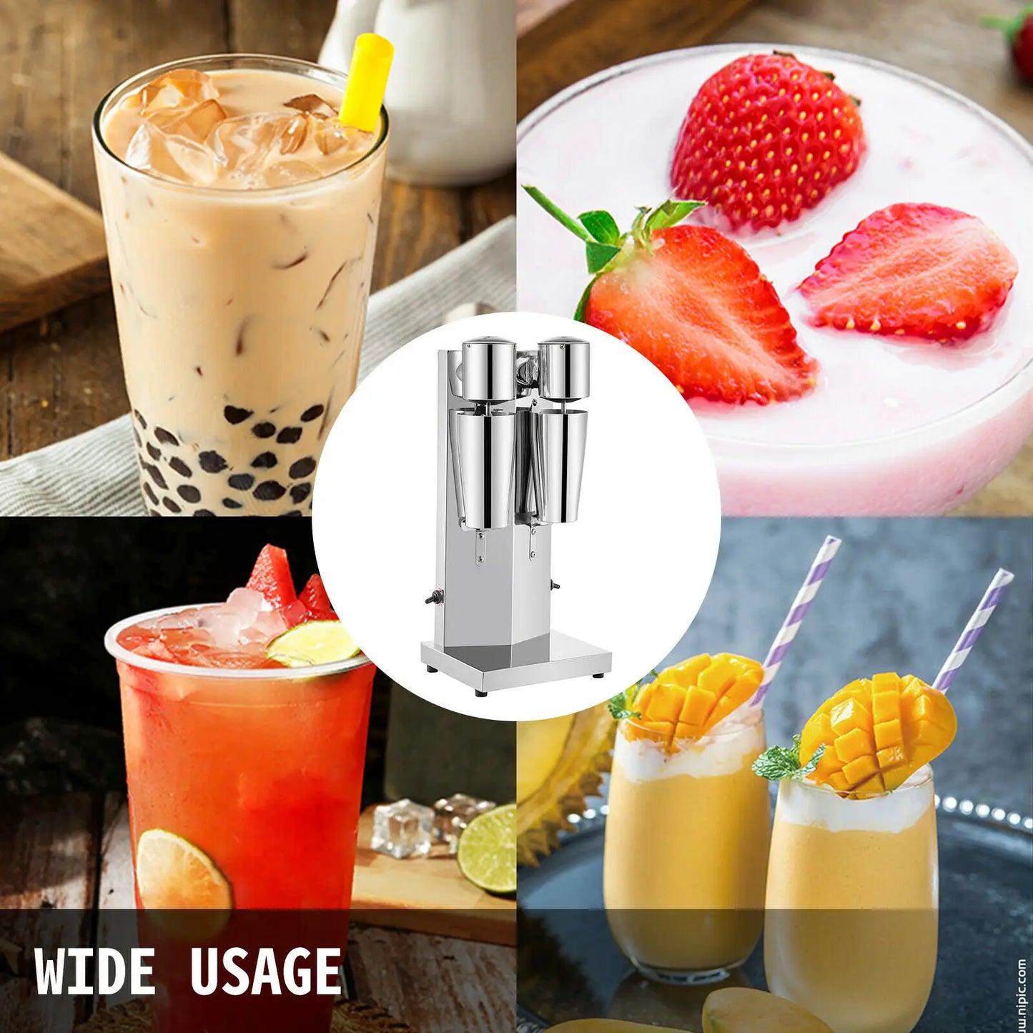 VEVOR Milk Shake Machine Commercial Auto Double Cups
