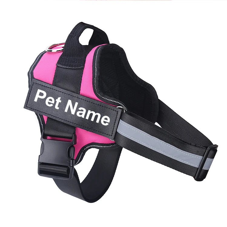 Dog Harness NO PULL Reflective Breathable Adjustable Pet Harness Vest with ID Custom Patch Outdoor Walking Dog Supplies by S And B Enterprise