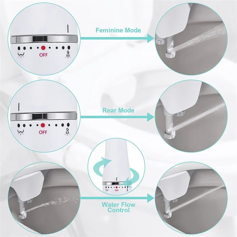 SAMODRA Ultra-Slim Toilet Bidet Seat Attachment With Brass Inlet