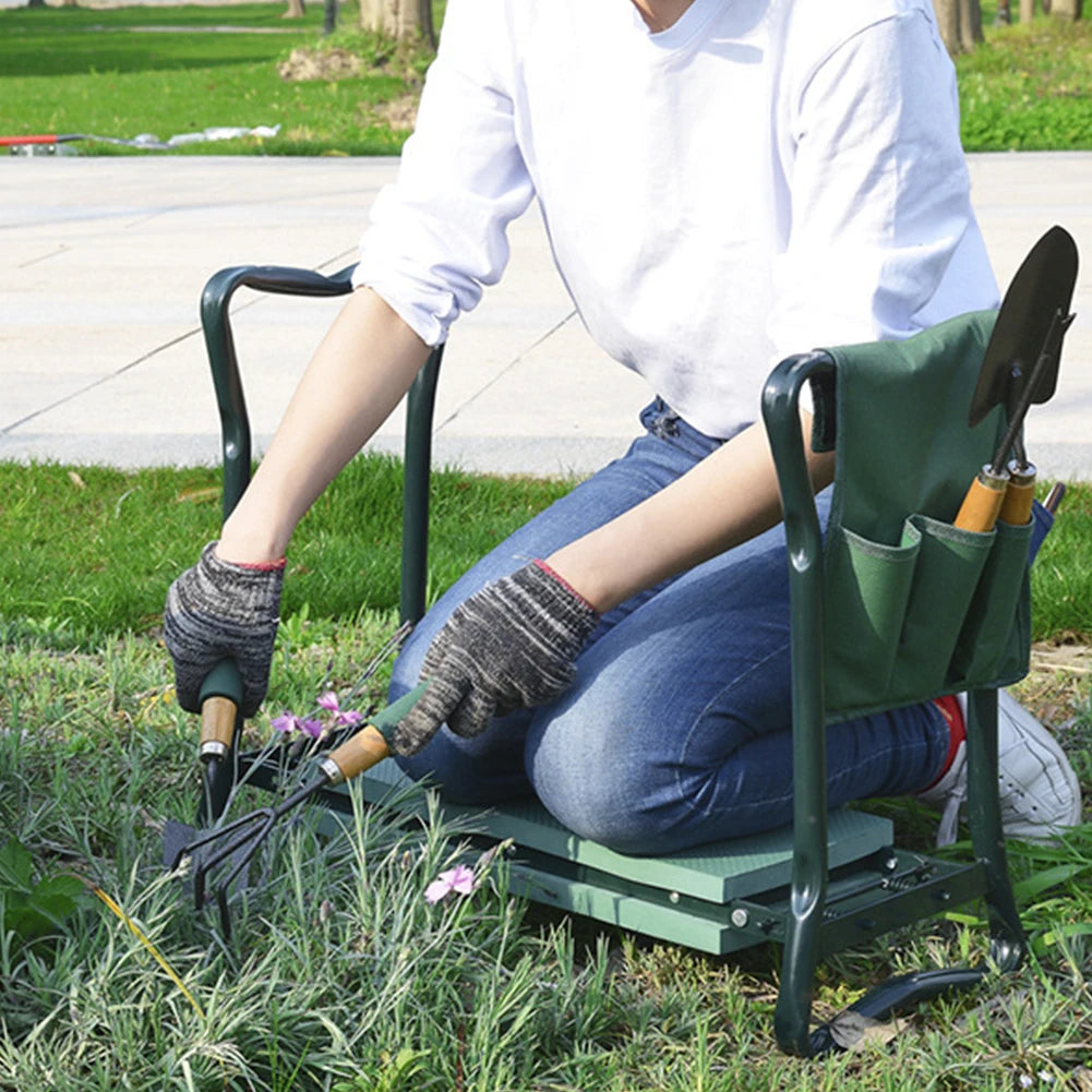 Heavy Duty Upgraded Garden Kneeler Thicken Seat Padded Kneeling Stool Indoor Outdoor 150KG Load Portable Folding by S And B Enterprise
