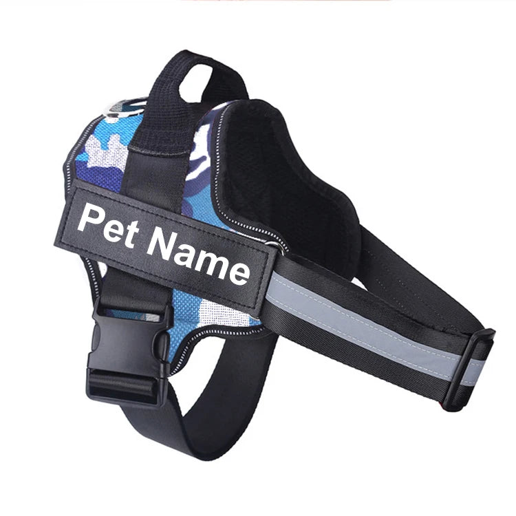 Dog Harness NO PULL Reflective Breathable Adjustable Pet Harness Vest with ID Custom Patch Outdoor Walking Dog Supplies by S And B Enterprise
