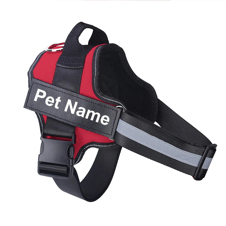 Dog Harness NO PULL Reflective Breathable Adjustable Pet Harness Vest with ID Custom Patch Outdoor Walking Dog Supplies by S And B Enterprise