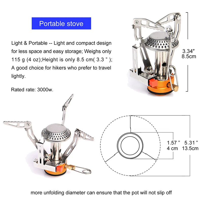 Widesea Camping Cookware Set Portable Pot Stove Knife Fork Cup