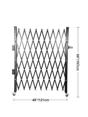SucceBuy folding security gate, steel accordion expanding gate, black