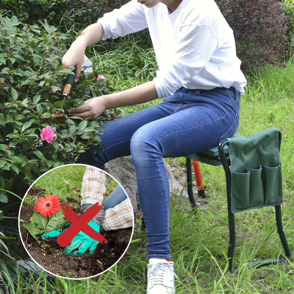 Heavy Duty Upgraded Garden Kneeler Thicken Seat Padded Kneeling Stool Indoor Outdoor 150KG Load Portable Folding by S And B Enterprise