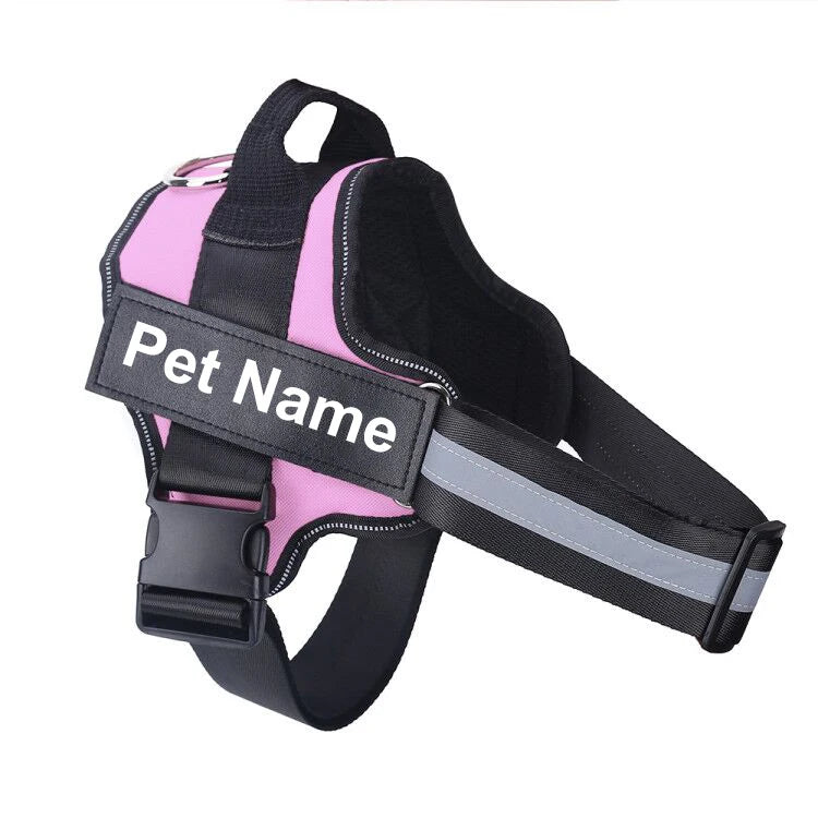 Dog Harness NO PULL Reflective Breathable Adjustable Pet Harness Vest with ID Custom Patch Outdoor Walking Dog Supplies by S And B Enterprise