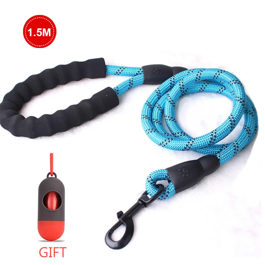 Pet Leash Reflective Strong Dog Leash 1.5M Long with Comfortable Padded Handle Heavy Duty Training Durable Nylon Rope Leashes by S And B Enterprise