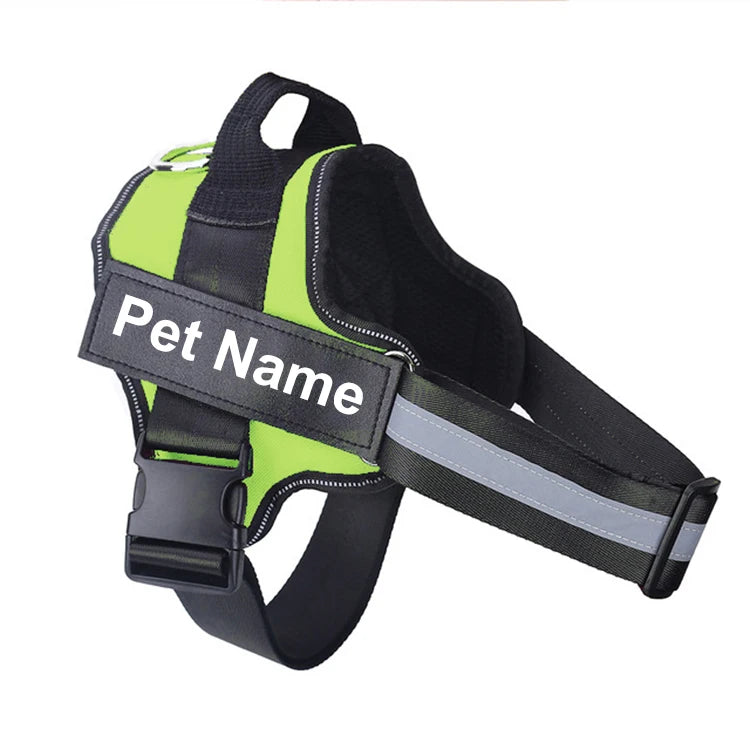 Dog Harness NO PULL Reflective Breathable Adjustable Pet Harness Vest with ID Custom Patch Outdoor Walking Dog Supplies by S And B Enterprise