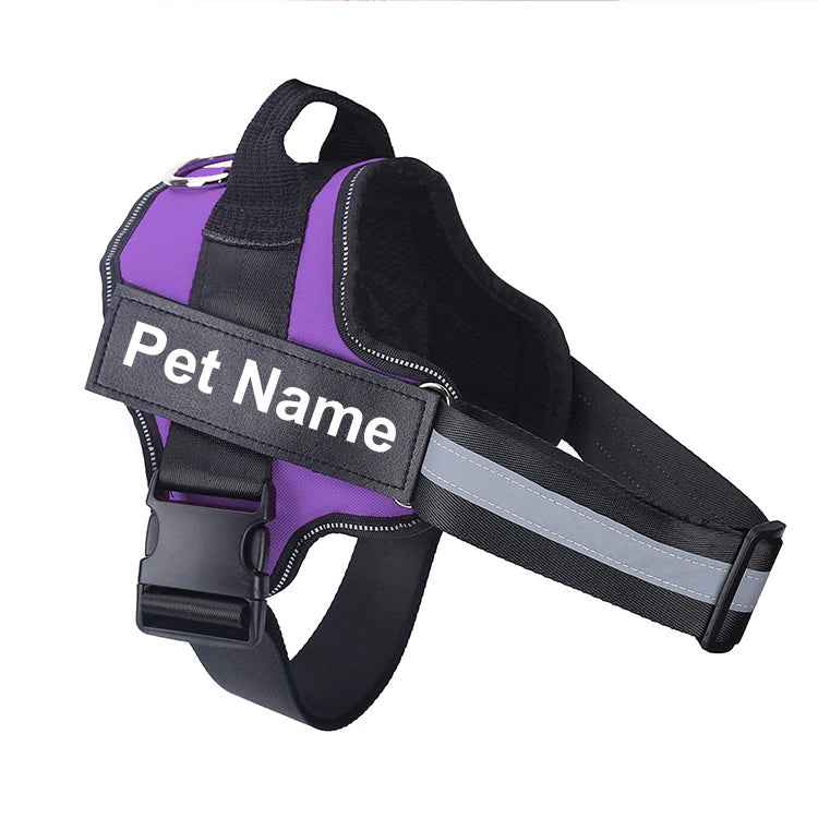 Dog Harness NO PULL Reflective Breathable Adjustable Pet Harness Vest with ID Custom Patch Outdoor Walking Dog Supplies by S And B Enterprise