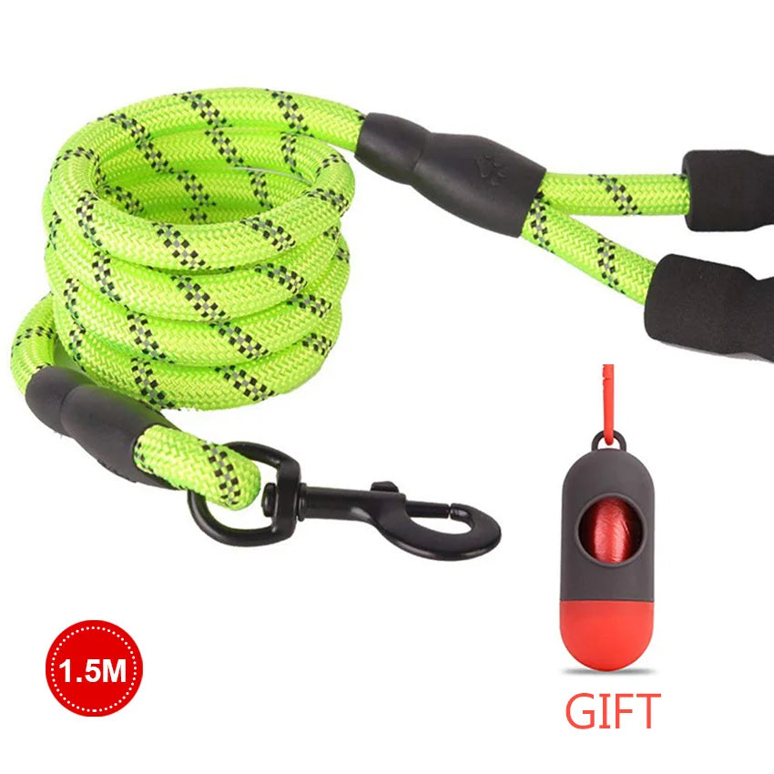 Pet Leash Reflective Strong Dog Leash 1.5M Long with Comfortable Padded Handle Heavy Duty Training Durable Nylon Rope Leashes by S And B Enterprise