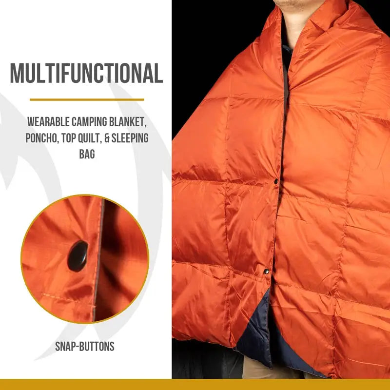 OneTigris 3-Season Outdoor Down Quilt Camping Blanket Foldable
