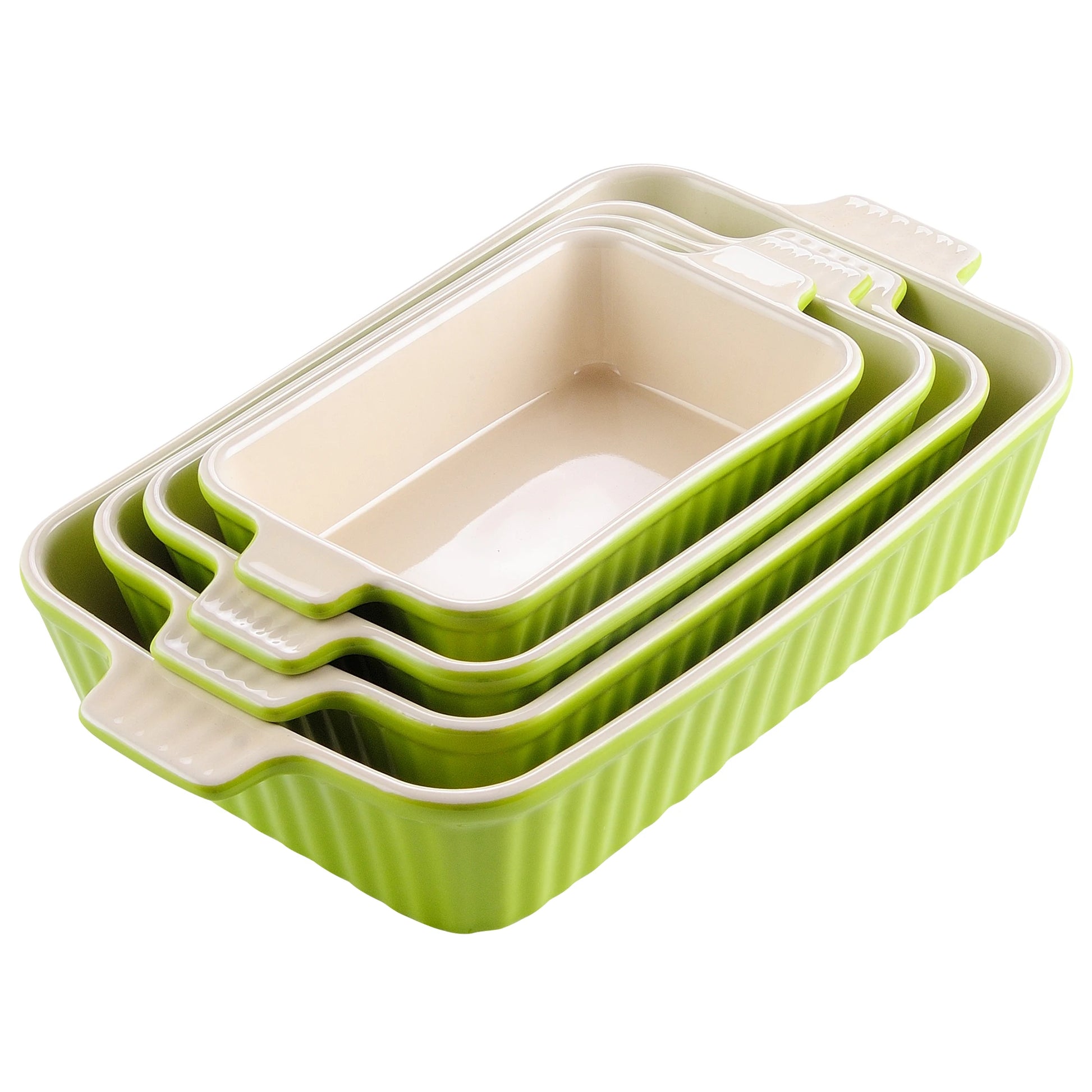 Malacasa 4 Piece Ceramic Bakeware Set With Handles For Lasagna Pie Casserole by S And B Enterprise