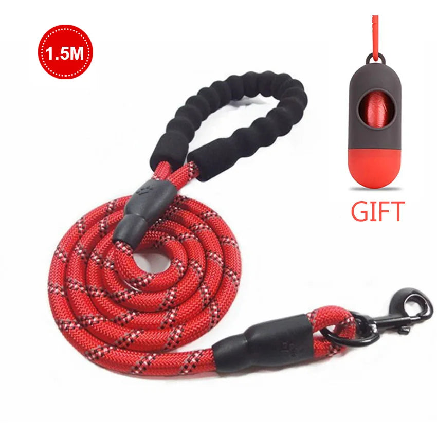 Pet Leash Reflective Strong Dog Leash 1.5M Long with Comfortable Padded Handle Heavy Duty Training Durable Nylon Rope Leashes by S And B Enterprise