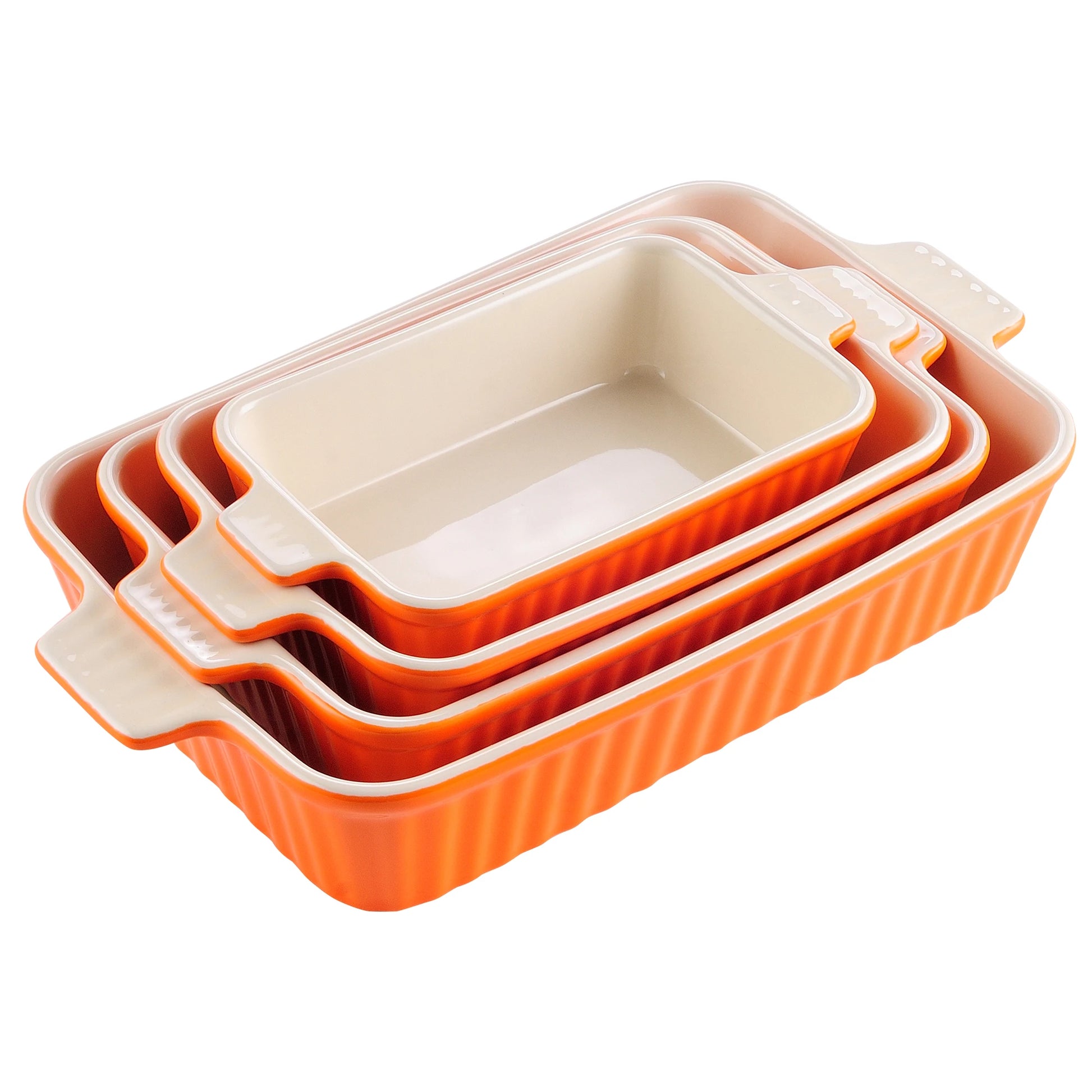 Malacasa 4 Piece Ceramic Bakeware Set With Handles For Lasagna Pie Casserole by S And B Enterprise
