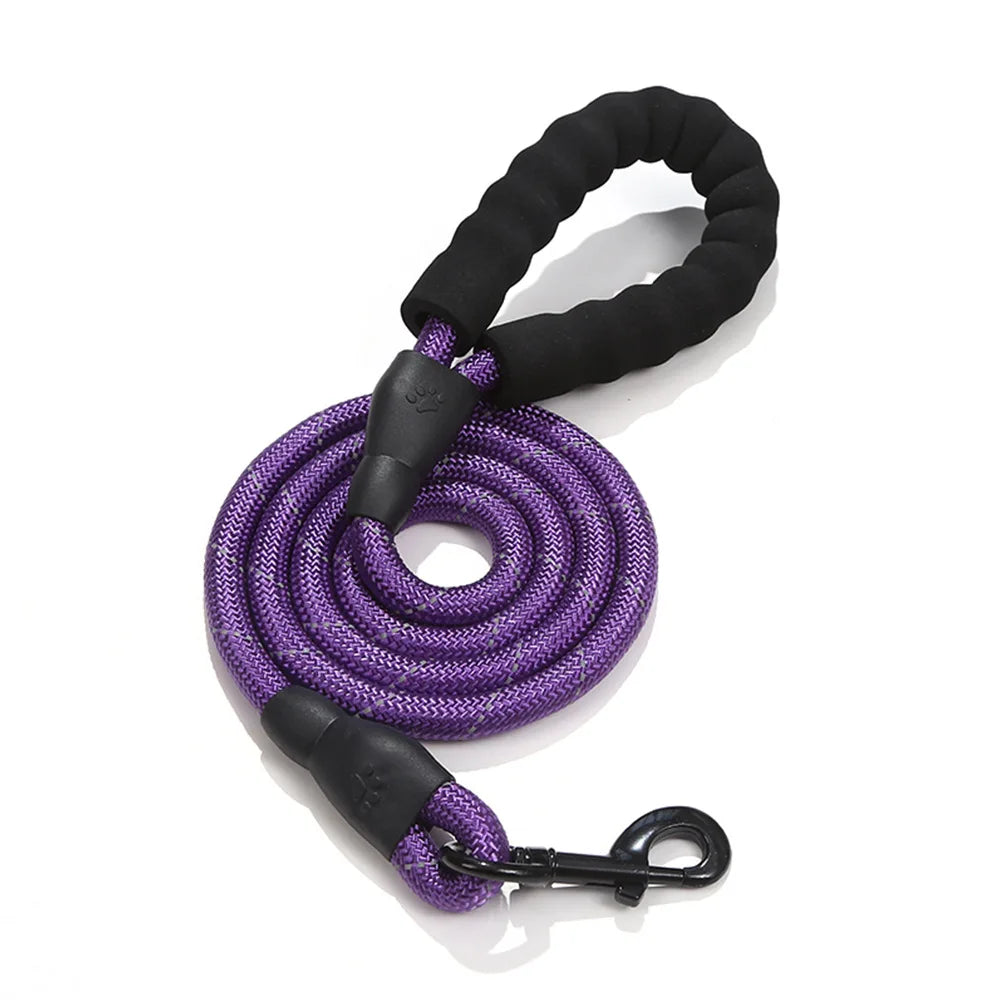 Pet Leash Reflective Strong Dog Leash 1.5M Long with Comfortable Padded Handle Heavy Duty Training Durable Nylon Rope Leashes by S And B Enterprise