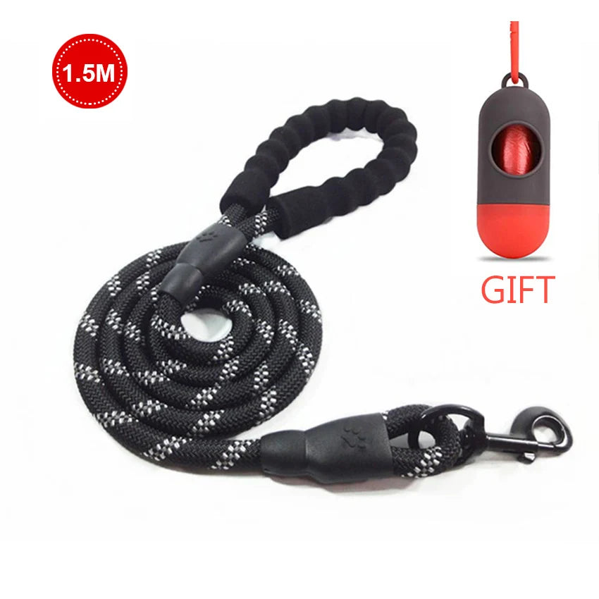 Pet Leash Reflective Strong Dog Leash 1.5M Long with Comfortable Padded Handle Heavy Duty Training Durable Nylon Rope Leashes by S And B Enterprise