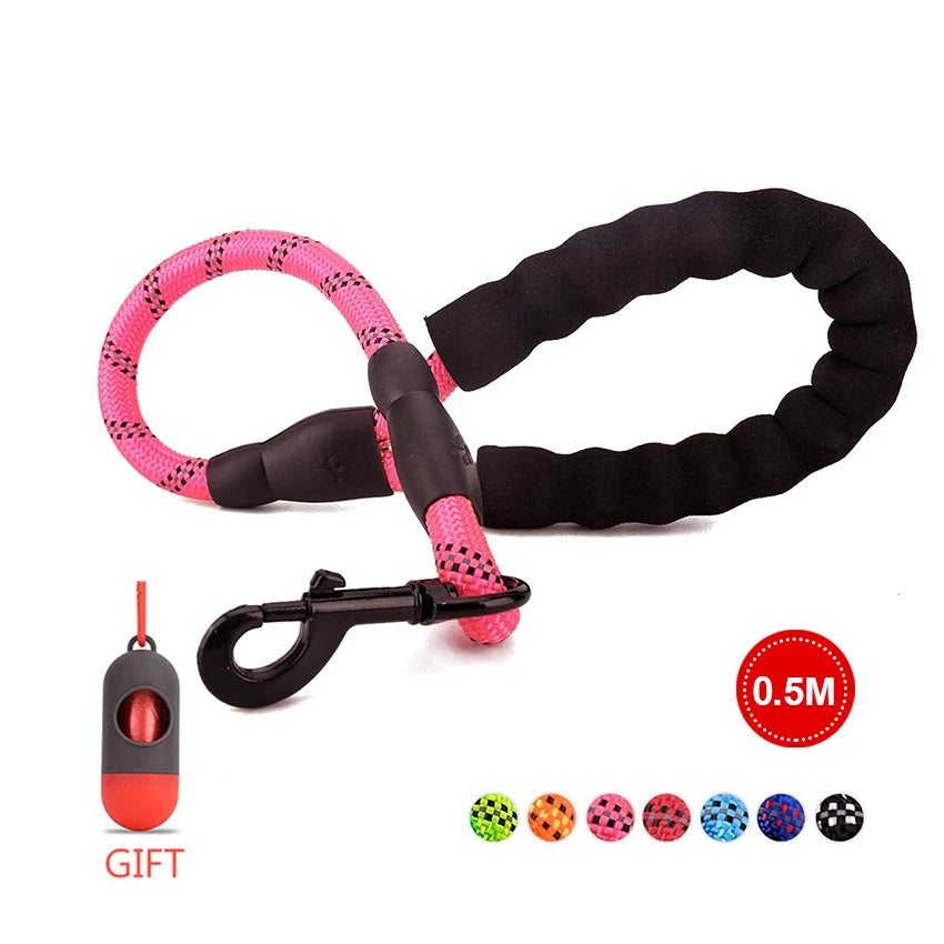 Pet Leash Reflective Strong Dog Leash 1.5M Long with Comfortable Padded Handle Heavy Duty Training Durable Nylon Rope Leashes by S And B Enterprise