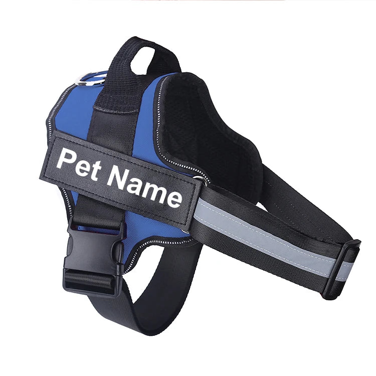Dog Harness NO PULL Reflective Breathable Adjustable Pet Harness Vest with ID Custom Patch Outdoor Walking Dog Supplies by S And B Enterprise