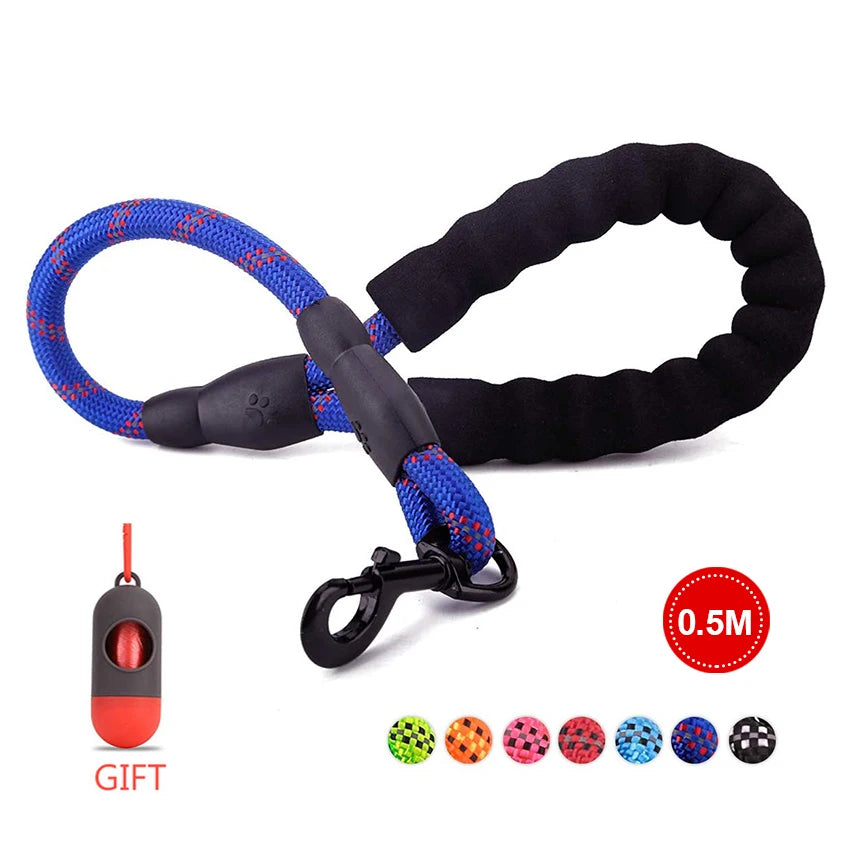 Pet Leash Reflective Strong Dog Leash 1.5M Long with Comfortable Padded Handle Heavy Duty Training Durable Nylon Rope Leashes by S And B Enterprise