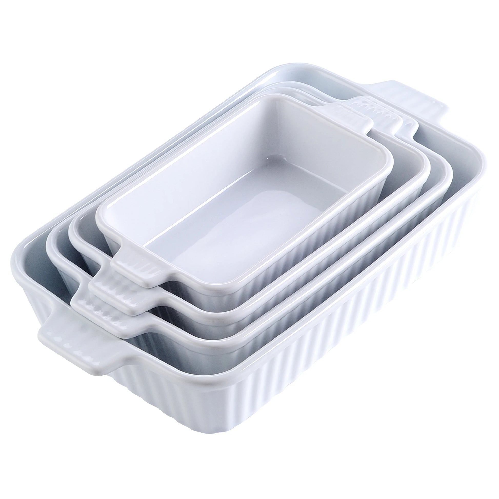Malacasa 4 Piece Ceramic Bakeware Set With Handles For Lasagna Pie Casserole by S And B Enterprise