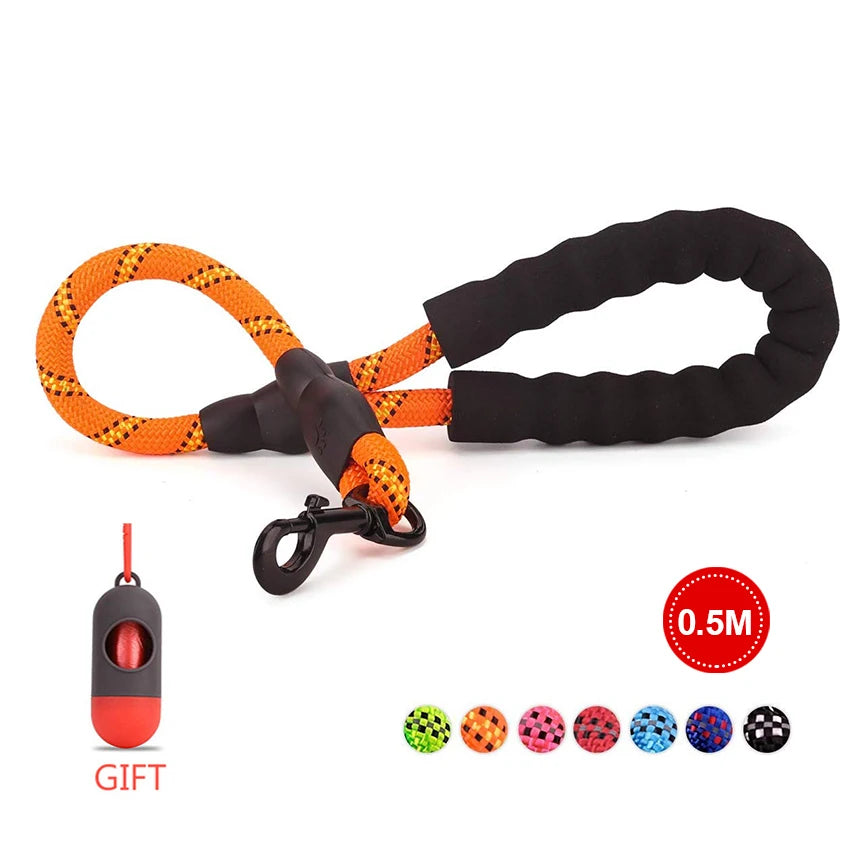Pet Leash Reflective Strong Dog Leash 1.5M Long with Comfortable Padded Handle Heavy Duty Training Durable Nylon Rope Leashes by S And B Enterprise