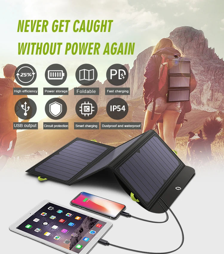 ALLPOWERS Portable Solar Charger 5V 21W With 10000mAh Battery