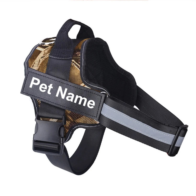 Dog Harness NO PULL Reflective Breathable Adjustable Pet Harness Vest with ID Custom Patch Outdoor Walking Dog Supplies by S And B Enterprise