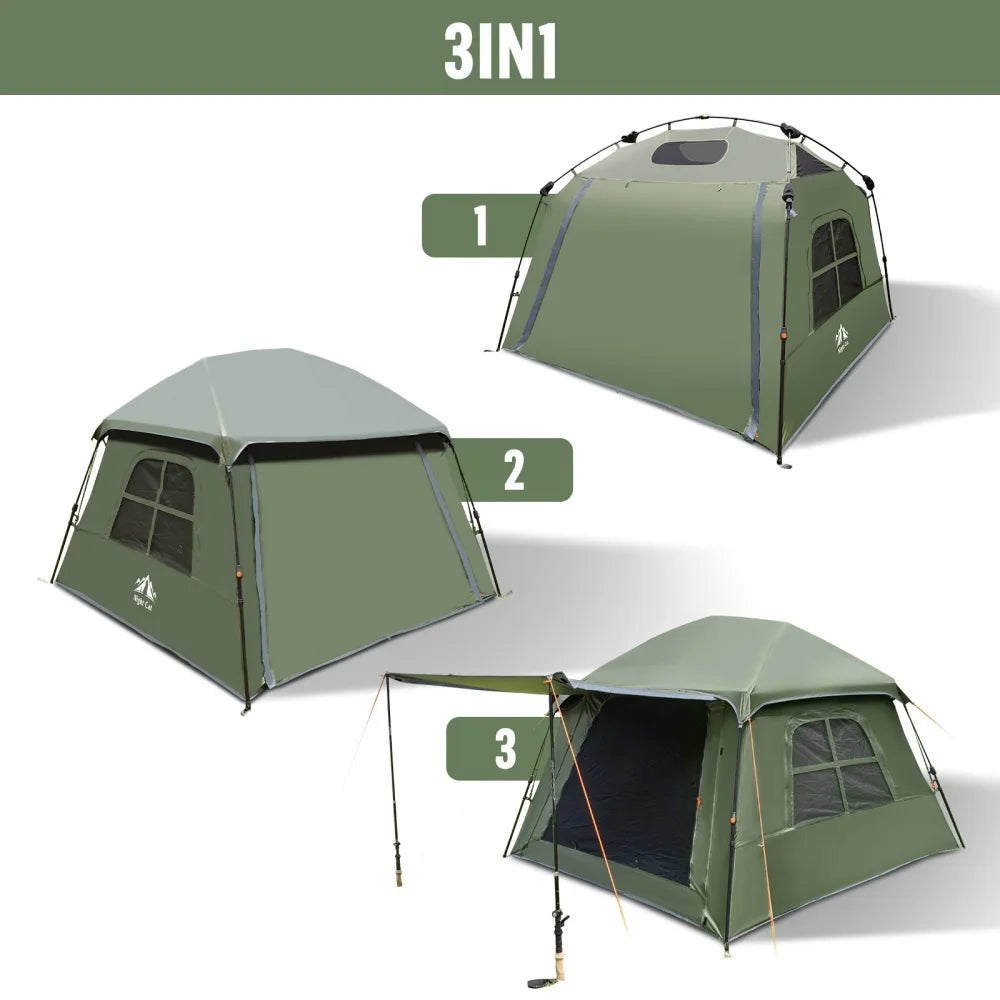 Night Cat Dark Room 4 Person Pop Up Tent Waterproof by S And B Enterprise