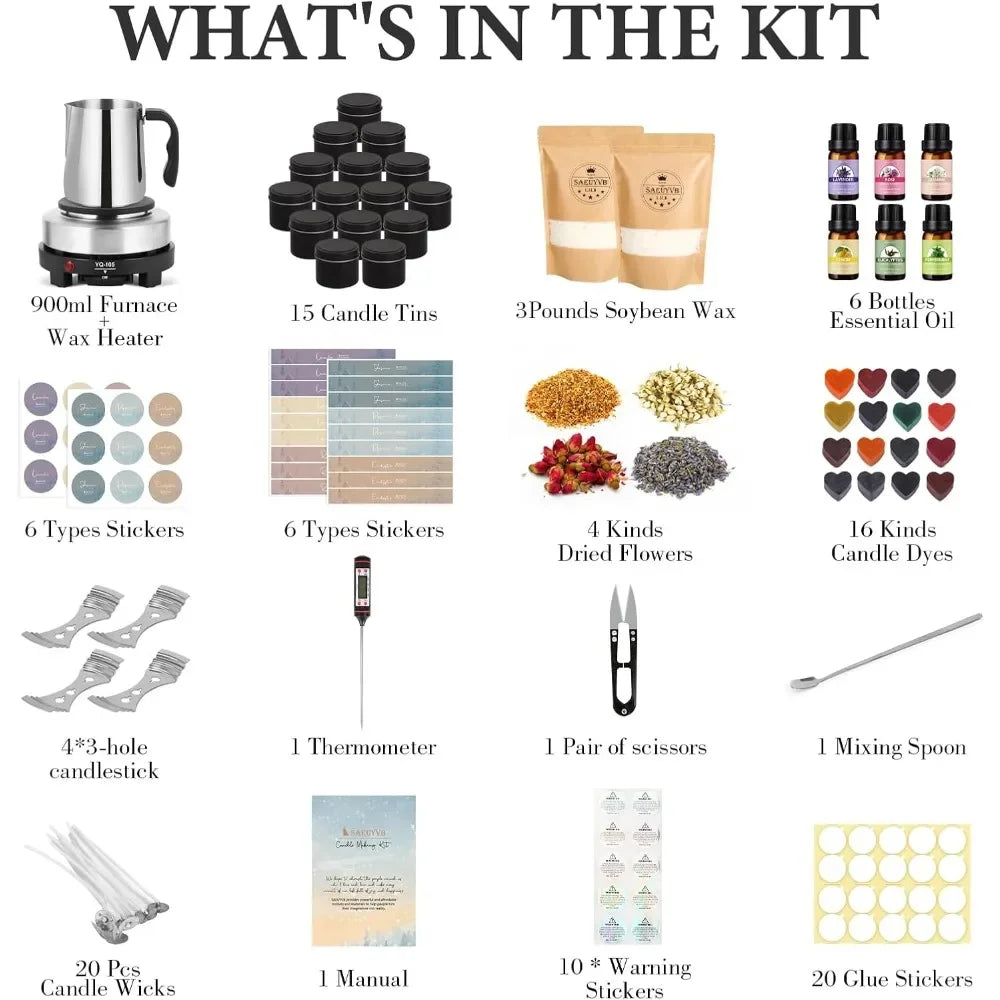 Candle Making Kit With Wax Melter Soy Starter for Beginners