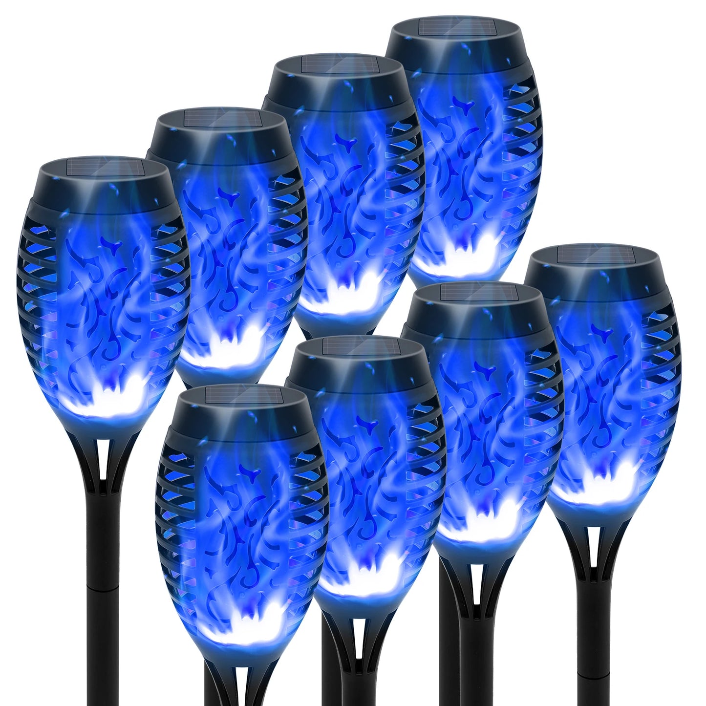 Solar Torch Lights Outdoor Flickering Flame Waterproof Garden Decor by S And B Enterprise