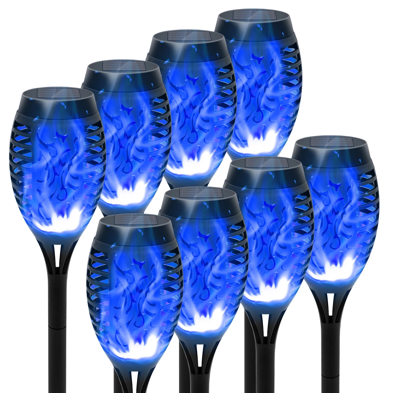 Solar Torch Lights Outdoor Flickering Flame Waterproof Garden Decor by S And B Enterprise