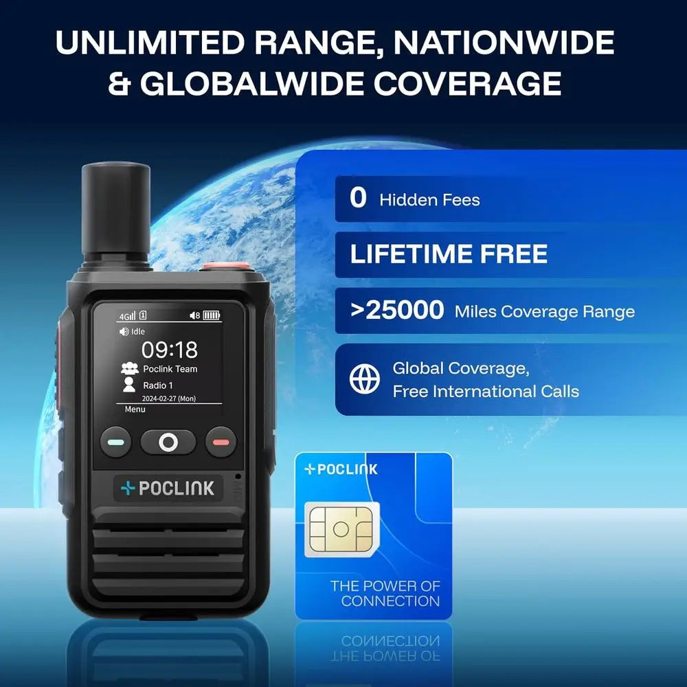 Global Walkie Talkies With Bluetooth And App Control Rechargeable