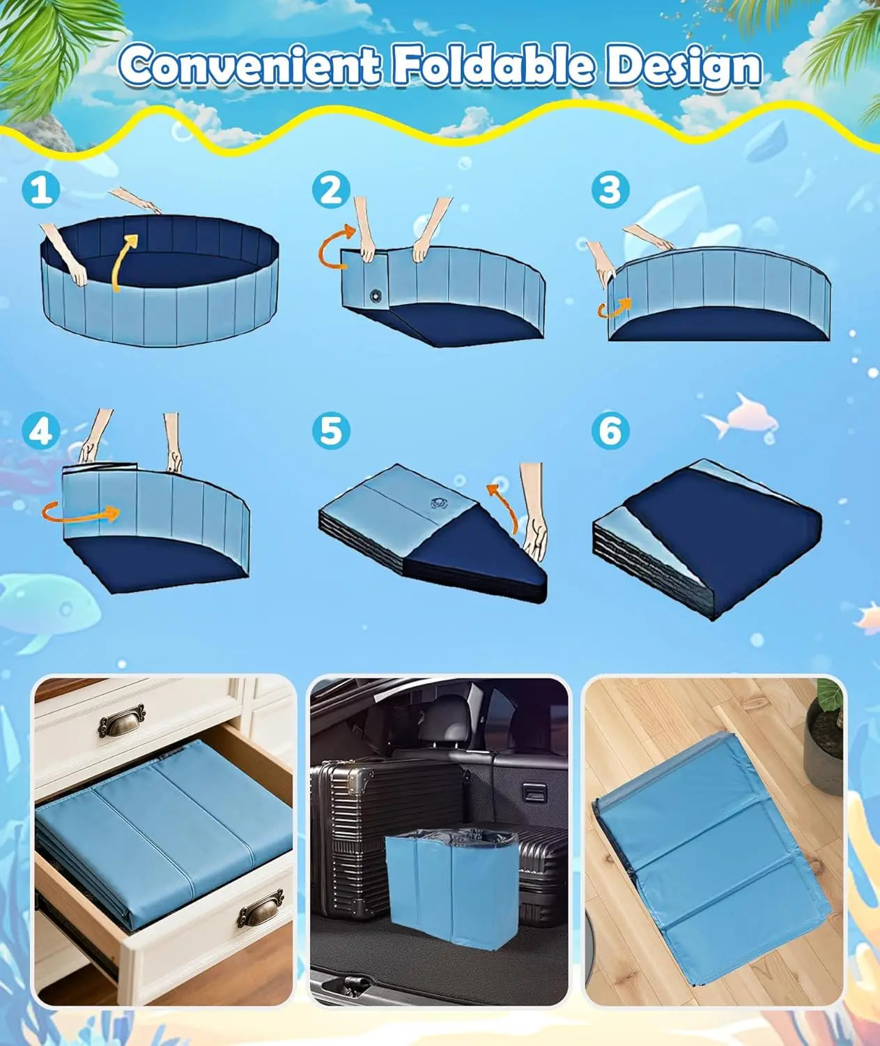 2-In-1 Foldable Dog Pool And Sprinkler Portable Water Toy