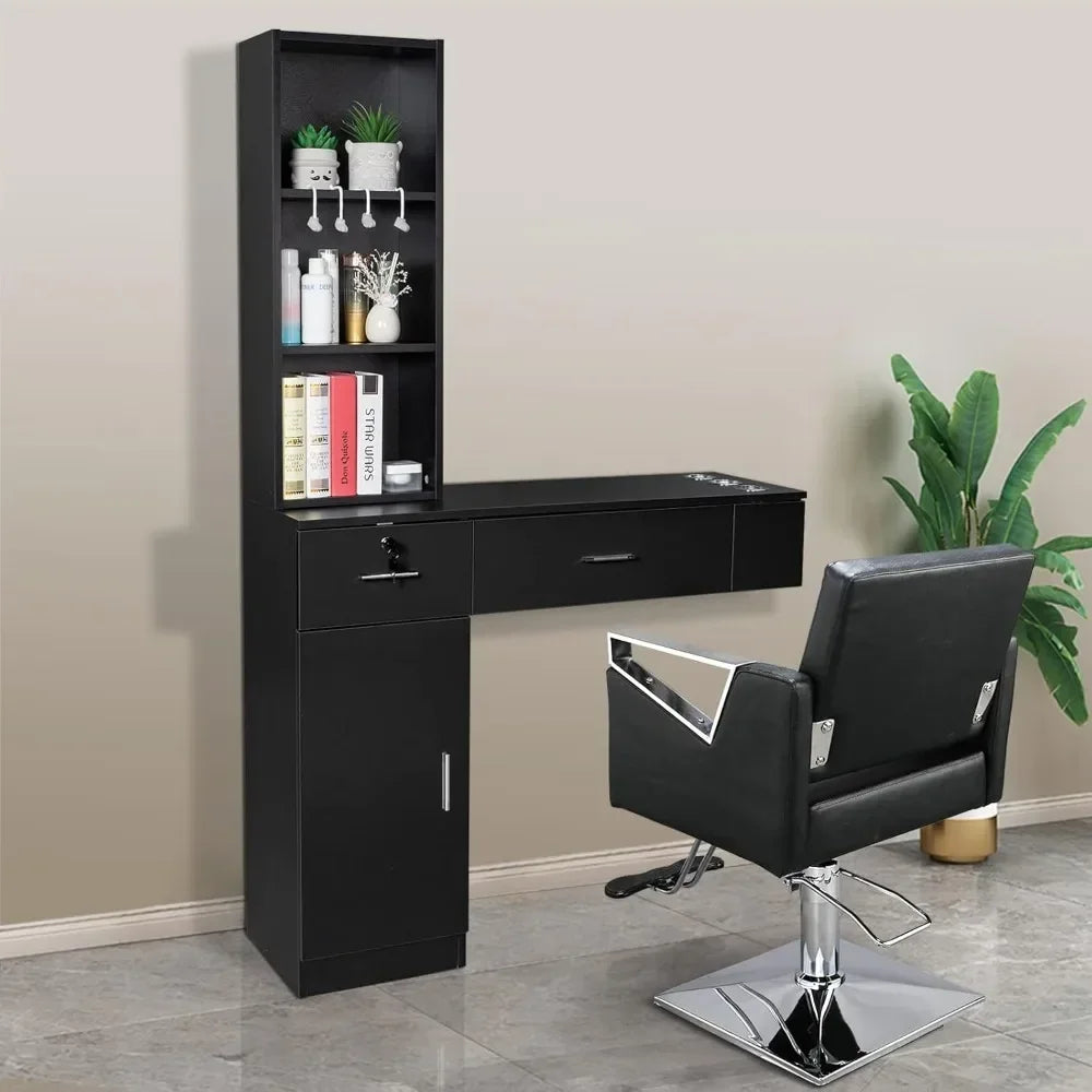 Wall Mount Barber Station With Storage Cabinet For Salons by S And B Enterprise