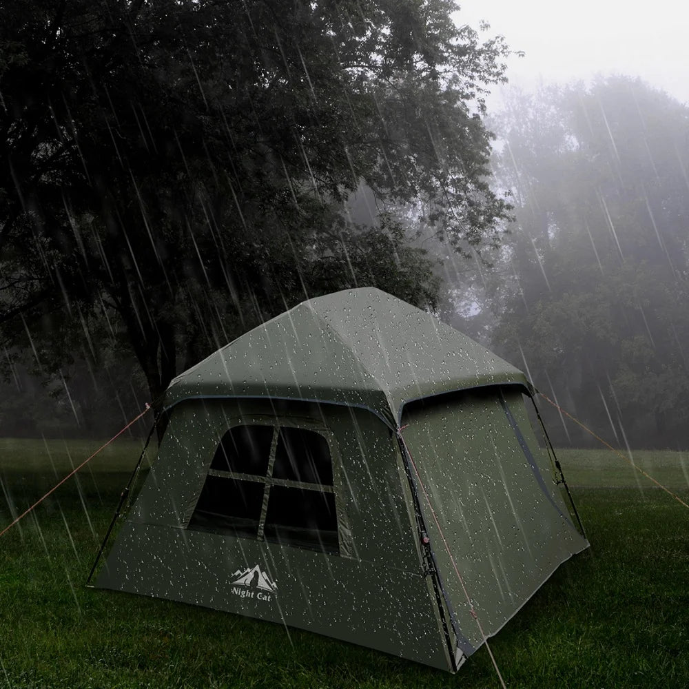Night Cat Dark Room 4 Person Pop Up Tent Waterproof by S And B Enterprise
