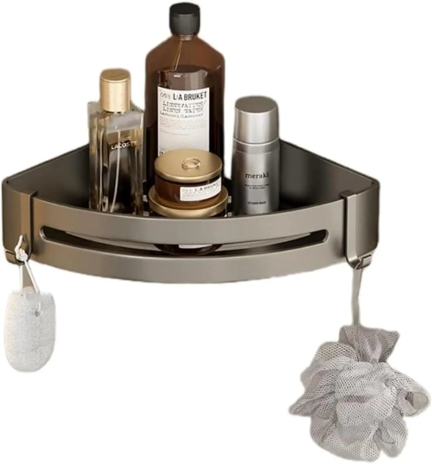 Triangle Adhesive Shower Caddy Set For Corner Showers by S And B Enterprise