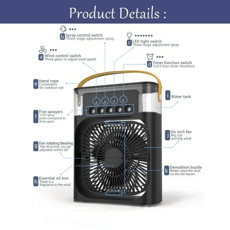 Kualool 3-In-1 Air Cooler Humidifier Portable Night Light by S And B Enterprise