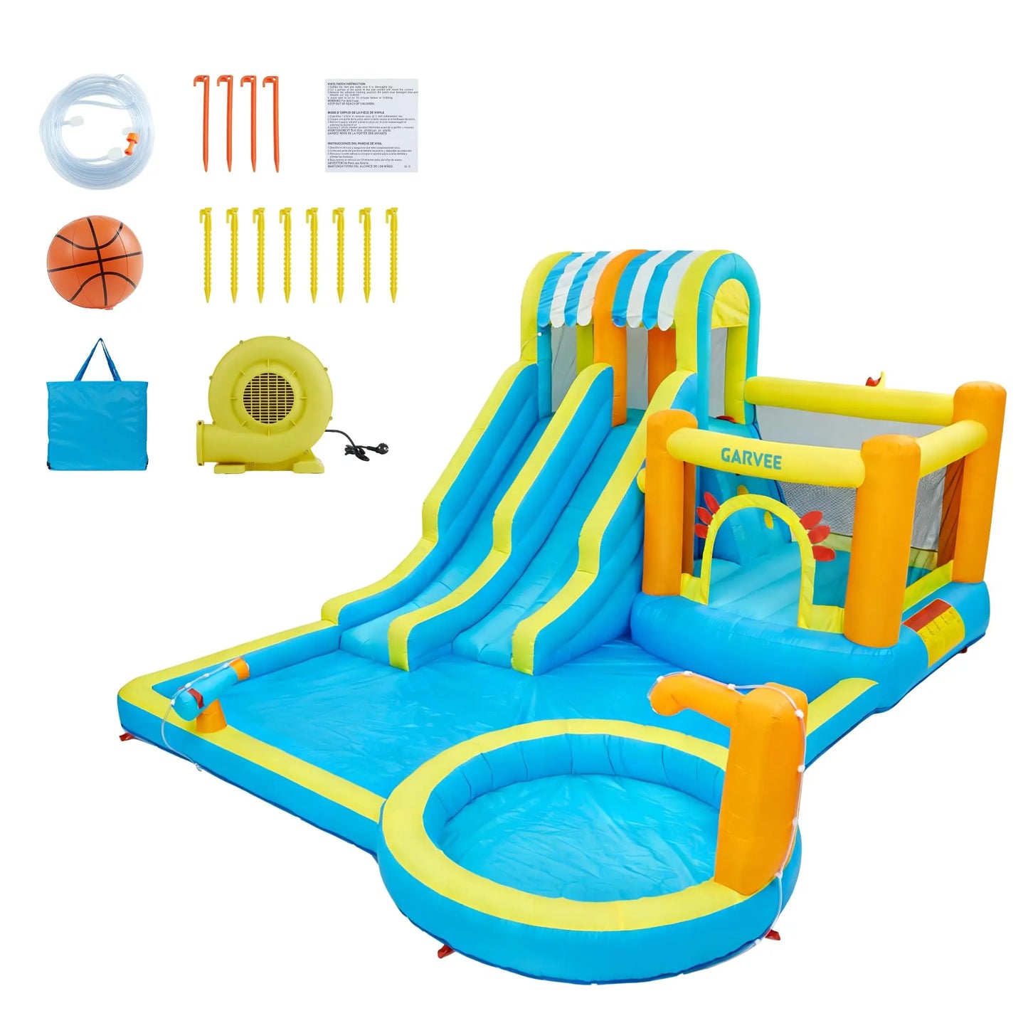HiMISS Inflatable Water Slide Bounce House 8in1 Backyard by S And B Enterprise