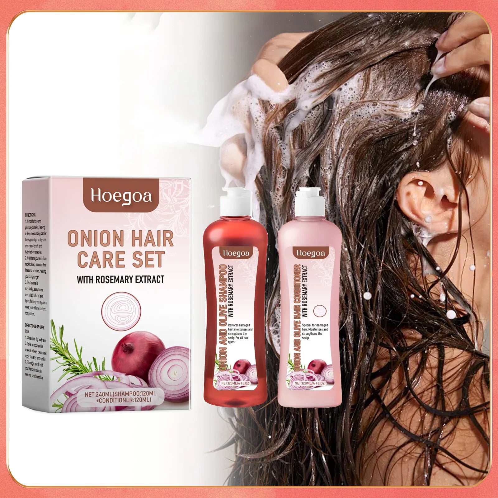 Onion Rosemary Shampoo For Hair Growth Scalp Cleanses Oil Control Improves Hair Quality Volumizing Hair Strengthen Conditioner by S And B Enterprise