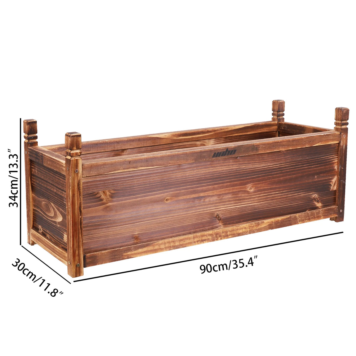 Wooden raised planter bed by S And B Enterprise, indoor/outdoor herb and vegetable planter, brown wood, 90x30x34 cm